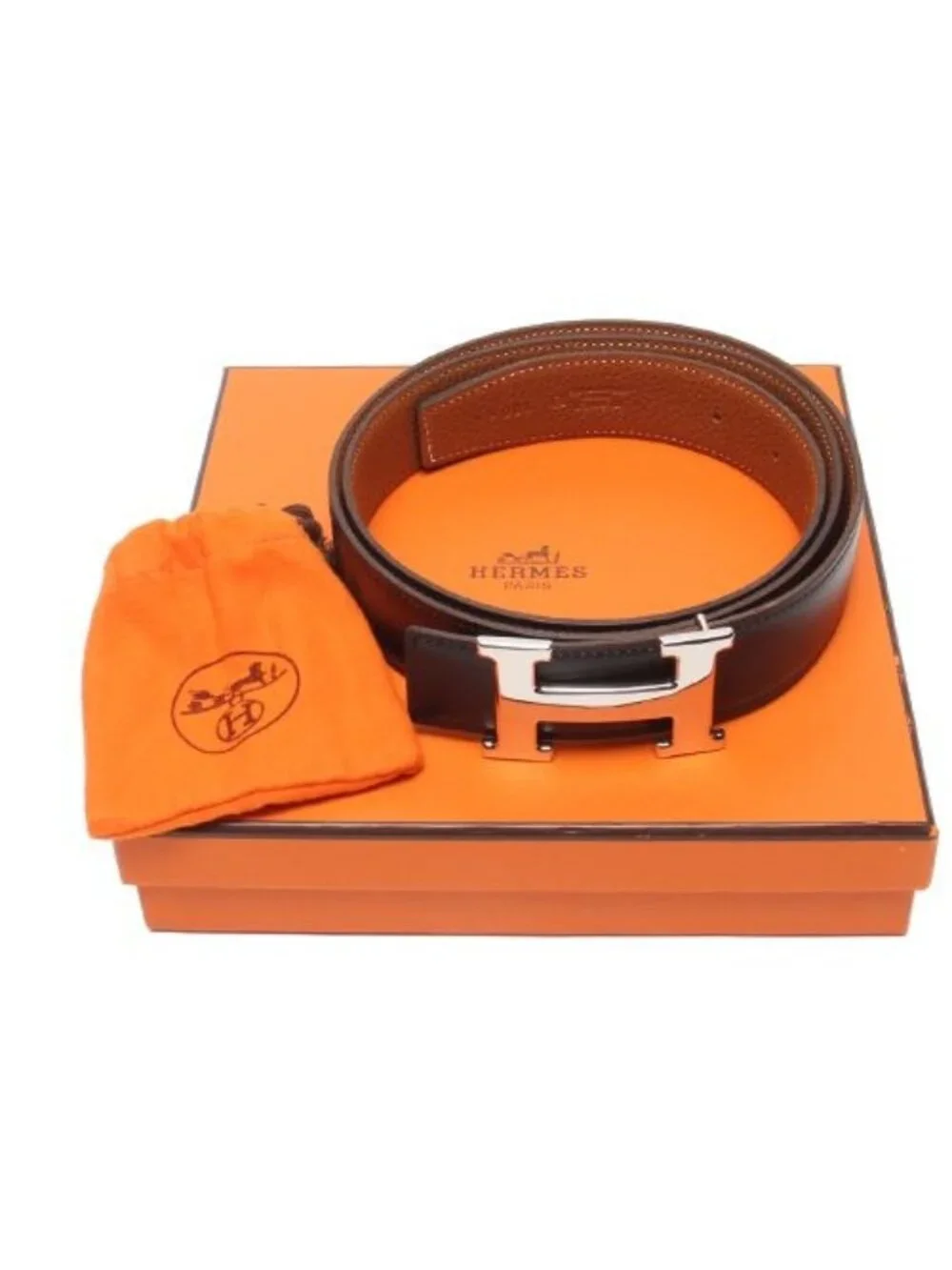 Hermes Belt Silver H Buckle Reversible